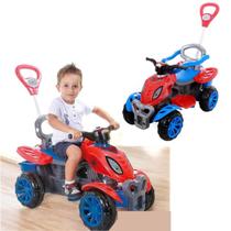 Carrinho de Passeio Quadriciclo Empurrador Infantil Spider - Menino Spyder Aranha