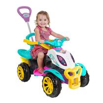 Carrinho De Passeio Quadriciclo Infantil Menina Brinquedo Criança Antiderrapante Puxador Com Som Coordenação Motora