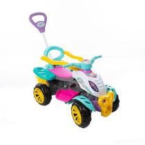 Carrinho De Passeio Quadriciclo Infantil Menina Colorido Com Adesivo Brinquedo Criança Confortável Resistente - Maral