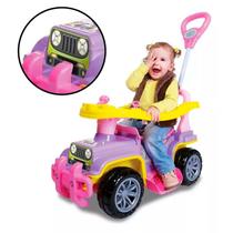 Carrinho De Passeio Quadriciclo Infantil Menina Colorido Com Haste Guia Mini Veículo Confortável Coordenação Motora