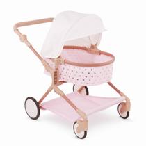 Carrinho de passeio Twin Doll LullaBaby Pink com estrelas douradas para crianças a partir de 2 anos