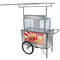 Carrinho de Pipoca Simples Inox com Toldo L32RB/T Cefaz Carrinho de Pipoca Simples Inox com Toldo L32RB/T Cefaz