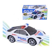 Carrinho de Policia Brinquedo Som Luz e Movimento 3D - Good M