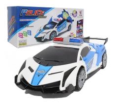 Carrinho De Policia Carro Emite Som Luz Transforma Gira 360 graus. Carrinho De Policia Carro Emite Som Luz Transforma Gira 360 graus.