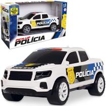 Carrinho de policia de brinquedo pick-up patamo camionete camburão