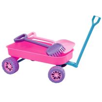 Carrinho De Praia Beach Play Menino e Menina C/ Pá E Rastelo