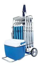 Carrinho De Praia Carrega Até 5 Cadeiras Cooler Com Avanço Carrinho De Praia Carrega Até 5 Cadeiras Cooler Com Avanço