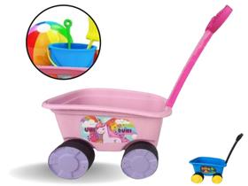 Carrinho de Praia com Puxador Infantil Carriola Para Praia Areia Criança Menino Menina Carrinho de Praia com Puxador Infantil Carriola Para Praia Areia Criança Menino Menina