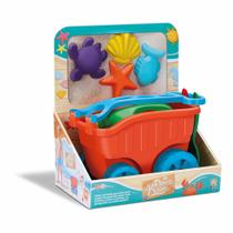 Carrinho de Praia Infantil - Diver Praia - Carriola com Acessórios - Divertoys