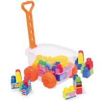 Carrinho De Puxar Coti Block Com Blocos Brinquedo Didático Carrinho De Puxar Coti Block Com Blocos Brinquedo Didático