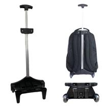Carrinho De Rodinha mochila Escolar Juvenil Preto 1 Haste