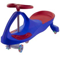 Carrinho De Rolimã Infantil Ginga Car Zippy Movimento Manual Luz de Led Gira 360º Suporta até 100kg cor Azul