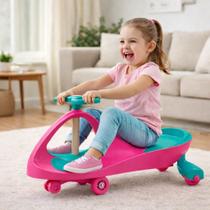 Carrinho De Rolimã Infantil Super Car Rosa Claro Com Led