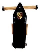 Carrinho De Rolimã Vintage Madeira Brinquedo Porsche