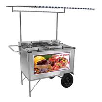 Carrinho de Salada de Frutas Açaí em Inox com Toldo Cefaz