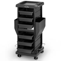 Carrinho de salão OMySalon com 6 gavetas e suporte para secador Carrinho de salão OMySalon com 6 gavetas e suporte para secador