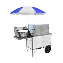 Carrinho de Salgados com Guarda Sol Rodas Pneumáticas Cefaz