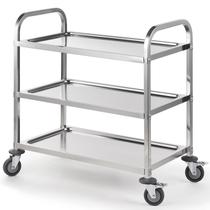 Carrinho de serviço CURTA em aço inoxidável 34Lx46Wx91H cm 3 Tier