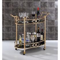 Carrinho de serviço Ergode Gold Black Glass Metal Frame