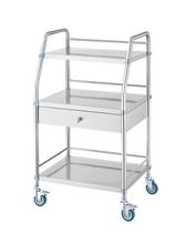 Carrinho de serviço VEVOR 3 camadas de aço inoxidável com gaveta de 100 kg