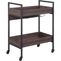 Carrinho de servir de madeira Acme Jerrick 2 Shelves Walnut Black
