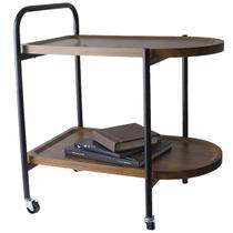 Carrinho de Servir Decoração Multiuso Bar em Madeira e Metal