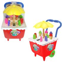 Carrinho De Sorvete Com Acessórios De Sorveteria Infantil Brinquedo Completo Brinquedos Tilin