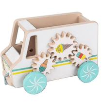 Carrinho de sorvete de madeira de brinquedo Pull Rope Drag Car para crianças Carrinho de sorvete de madeira de brinquedo Pull Rope Drag Car para crianças