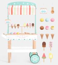 Carrinho de sorvete de madeira PairPear 2 em 1 para crianças de 3 anos ou mais