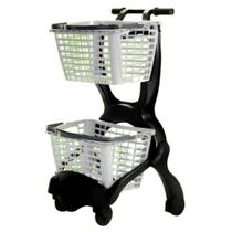 Carrinho De Supermercado Duplo 25 Litros Preto E Cinza Siris25 Kit - Siris Carrinho De Supermercado Duplo 25 Litros Preto E Cinza Siris25 Kit - Siris