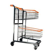 Carrinho de Supermercado Duplo 90L Preto e Laranja - Zinco e Arte Carrinho de Supermercado Duplo 90L Preto e Laranja - Zinco e Arte