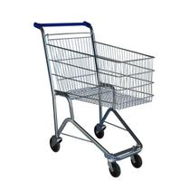 Carrinho de Supermercado Simples 130L Galvanizado e Azul - Zinco & Arte Carrinho de Supermercado Simples 130L Galvanizado e Azul - Zinco & Arte