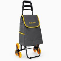 Carrinho de Transporte 3 Rodas Sobe Escada Dobrável 40Kg Leve Resistente