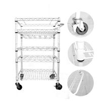 Carrinho de vinho com 4 prateleiras e porta taça 7/ep pratecom