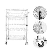 Carrinho de vinho cromado 4 prat e porta taça 7/cr pratecom Carrinho de vinho cromado 4 prat e porta taça 7/cr pratecom