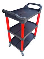 Carrinho Detailers Mecânico Com 3 Plateleiras Sigma Tools Cor Vermelho