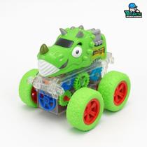 Carrinho Dinossauro 4x4 Fricção Com Luzes Som Pneu Emborrachado Infantil