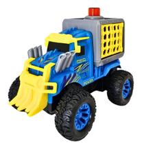 Carrinho Dinossauro Brinquedo Transporta Jaula Com Luz E Som - DM Toys