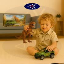 Carrinho Dinossauro Safari Jurássico com Jeep e TRex Brinquedo Infantil