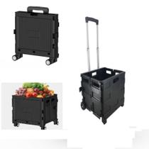 Carrinho Dobrável 45kg Transporte Multiuso Cesto Feira Ferramentas Vira Maleta com Rodas Carrinho Dobrável 45kg Transporte Multiuso Cesto Feira Ferramentas Vira Maleta com Rodas