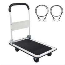 Carrinho dobrável LEADALLWAY 150 kg de capacidade 4 rodas branco