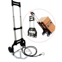 Carrinho Dobrável Reforçado com Rodas de PVC e Altura Ajustável LWJ193