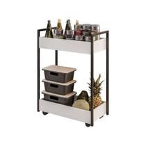 Carrinho Drink Base Industrial Preto 2 Caixas Branco - Vallisa Decor