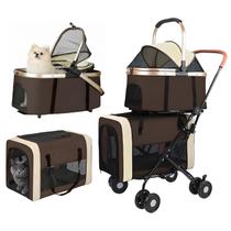 Carrinho Duplo Dobrável para Pets Beuway com Bolsas Destacáveis Carrinho Duplo Dobrável para Pets Beuway com Bolsas Destacáveis