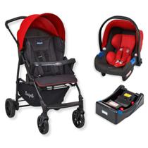 Carrinho ecco vermelho + cadeira touring x + base - burigotto