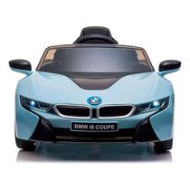 Carrinho Elétrico BMW I8 12v Azul Suporta 30kg Controle Remoto Velocidade Max 5km/h Luz Som Banco de Couro