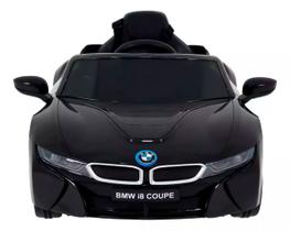 Carrinho Elétrico BMW I8 12v Preto Suporta 30kg Controle Remoto Velocidade Max 5km/h Luz Som Banco de Couro