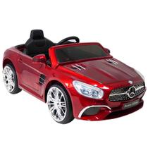 Carrinho Elétrico Esportivo 12V Mercedes Benz SL400 Vermelho Com Controle Remoto Luz Suporta 25kg USB FM MP3