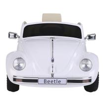 Carrinho Elétrico Fusca Beetle 12V Branco C/ Controle Remoto