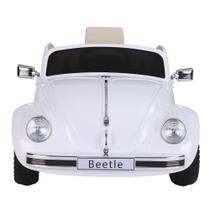 Carrinho Elétrico Fusca Beetle 12V Branco Controle Remoto